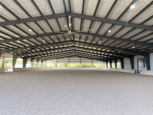 Covered riding ring with GGT Footing