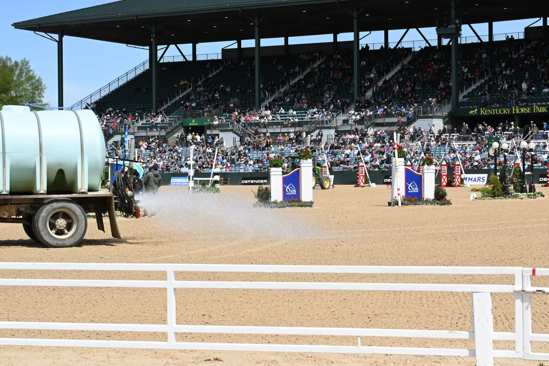 horse arena footing water