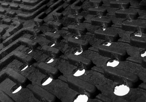 up close of GGT Footing mats for horse arenas